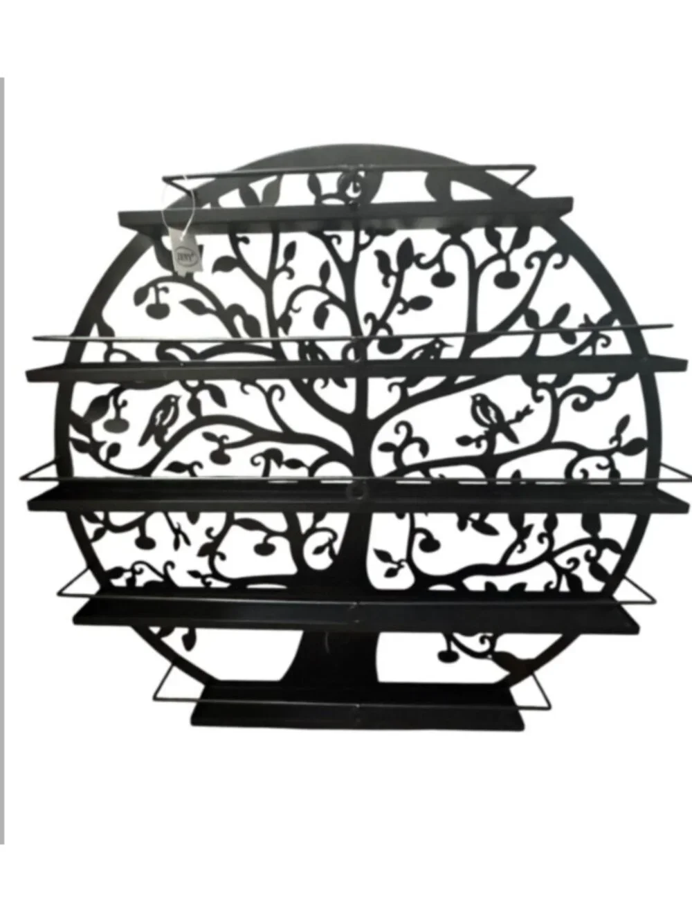 Round Metal Tree Design Wall Shelf 23.8